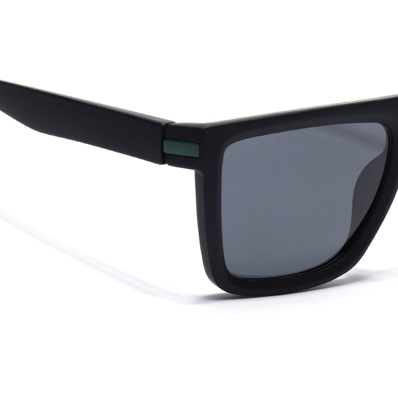Eyejack Black & Green Square Polarized Sunglasses for Men & Women (1901PCL2055)