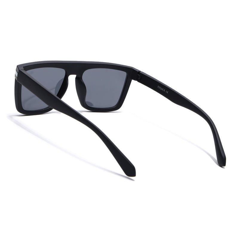 Eyejack Black & Green Square Polarized Sunglasses for Men & Women (1901PCL2055)