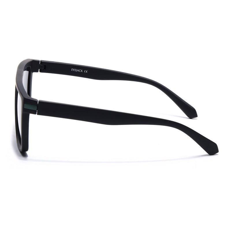 Eyejack Black & Green Square Polarized Sunglasses for Men & Women (1901PCL2055)