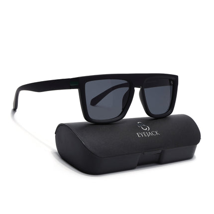 Eyejack Black & Green Square Polarized Sunglasses for Men & Women (1901PCL2055)