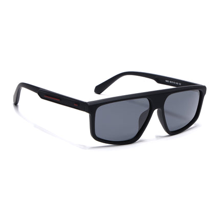 Eyejack Black Rectangle Polarized Sunglasses for Men & Women (1902PCL2056)