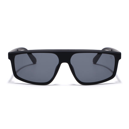 Eyejack Black Rectangle Polarized Sunglasses for Men & Women (1902PCL2056)