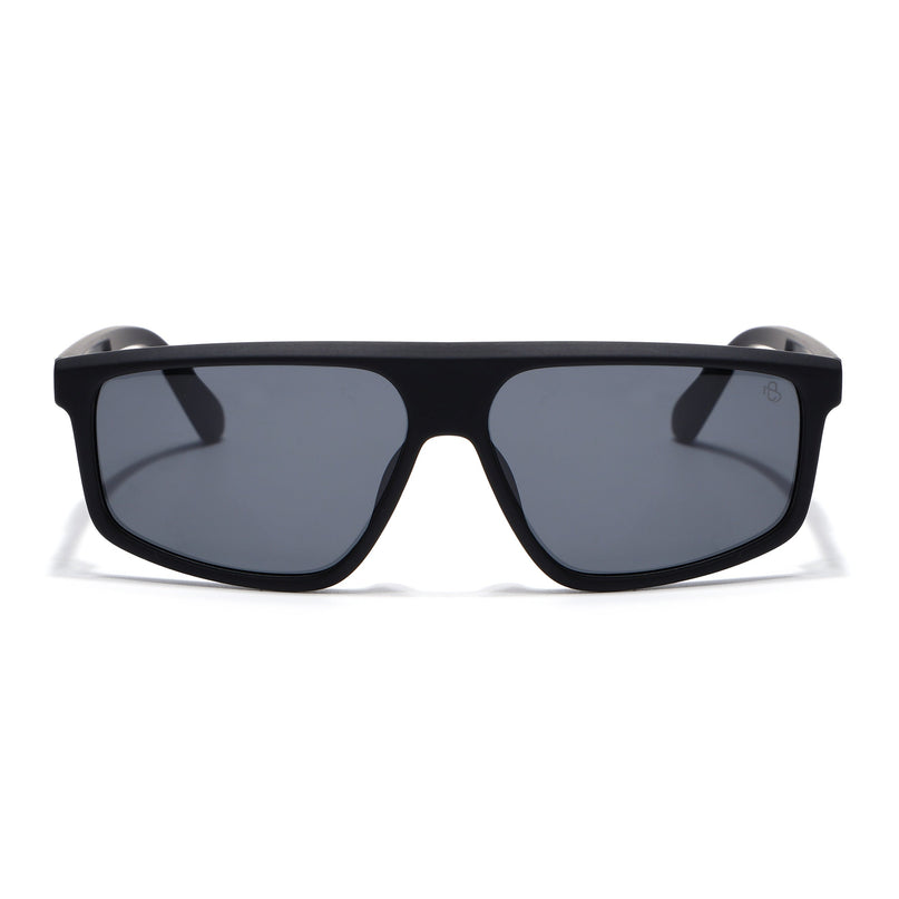 Eyejack Black Rectangle Polarized Sunglasses for Men & Women (1902PCL2057)