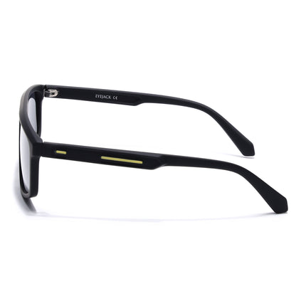 Eyejack Black Rectangle Polarized Sunglasses for Men & Women (1902PCL2057)