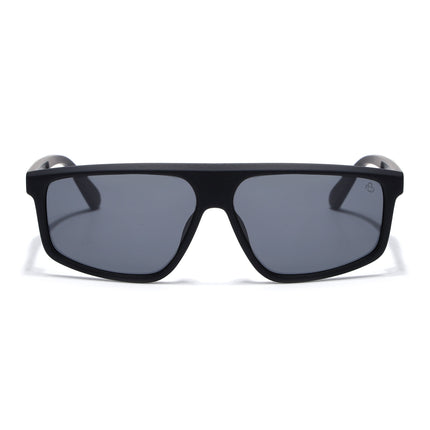 Eyejack Black Rectangle Polarized Sunglasses for Men & Women (1902PCL2058)