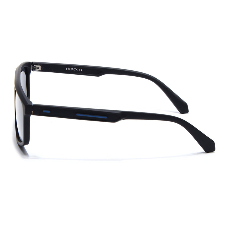 Eyejack Black Rectangle Polarized Sunglasses for Men & Women (1902PCL2058)
