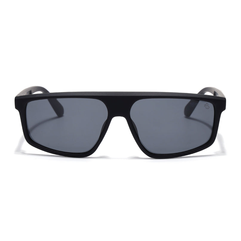 Eyejack Black Rectangle Polarized Sunglasses for Men & Women (1902PCL2059)