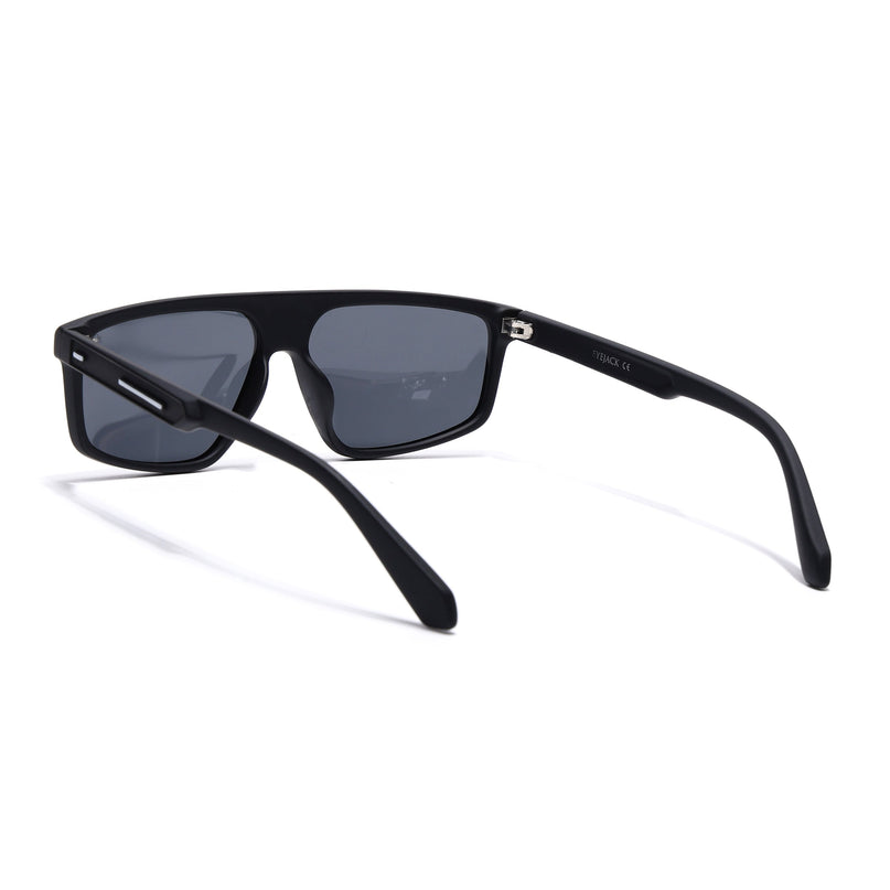 Eyejack Black Rectangle Polarized Sunglasses for Men & Women (1902PCL2059)