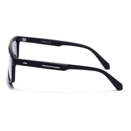 Eyejack Black Rectangle Polarized Sunglasses for Men & Women (1902PCL2059)