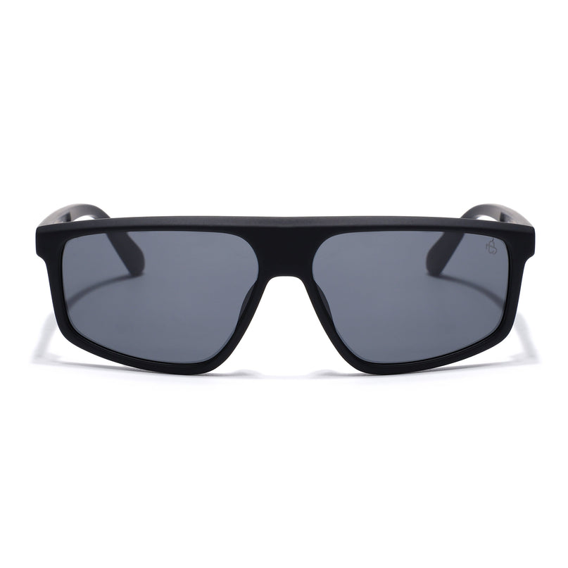 Eyejack Black Rectangle Polarized Sunglasses for Men & Women (1902PCL2060)
