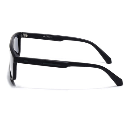 Eyejack Black Rectangle Polarized Sunglasses for Men & Women (1902PCL2060)