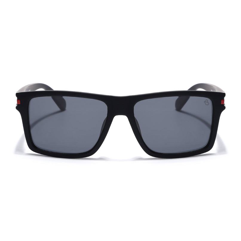 Eyejack Black & Red Square Polarized Sunglasses for Men & Women (1903PCL2061)