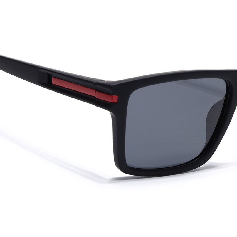 Eyejack Black & Red Square Polarized Sunglasses for Men & Women (1903PCL2061)