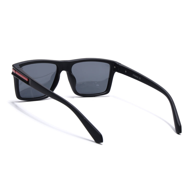 Eyejack Black & Red Square Polarized Sunglasses for Men & Women (1903PCL2061)