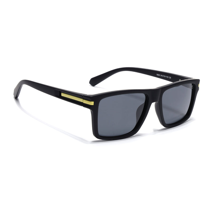 Eyejack Black & Yellow Square Polarized Sunglasses for Men & Women (1903PCL2062)