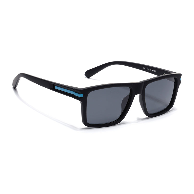 Eyejack Black & Blue Square Polarized Sunglasses for Men & Women (1903PCL2063)
