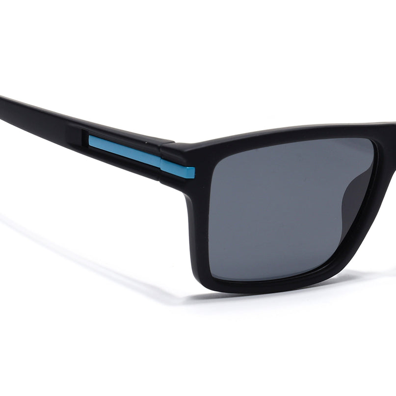 Eyejack Black & Blue Square Polarized Sunglasses for Men & Women (1903PCL2063)