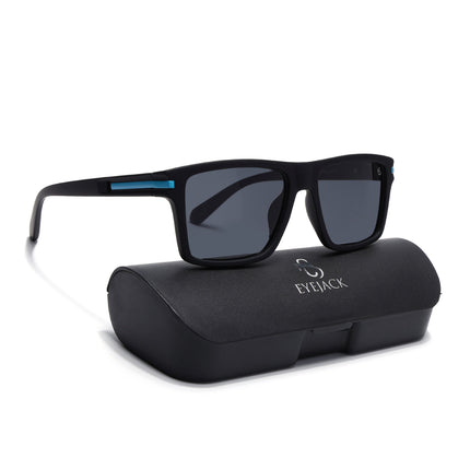 Eyejack Black & Blue Square Polarized Sunglasses for Men & Women (1903PCL2063)
