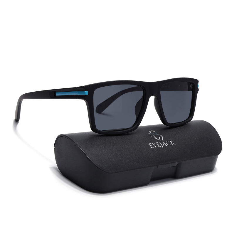 Eyejack Black & Blue Square Polarized Sunglasses for Men & Women (1903PCL2063)