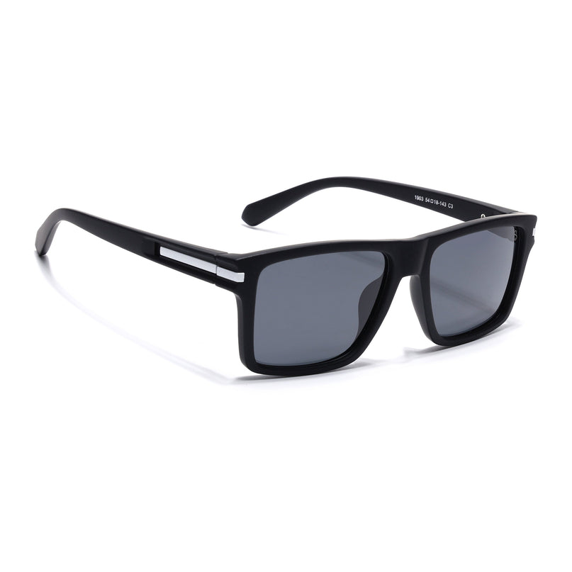 Eyejack Black & White Square Polarized Sunglasses for Men & Women (1903PCL2064)