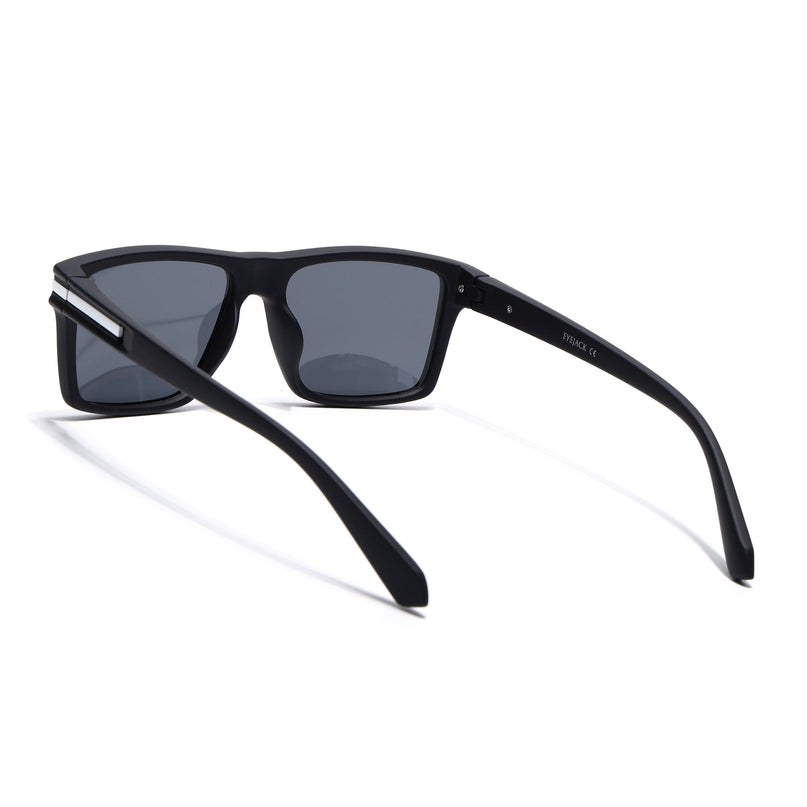 Eyejack Black & White Square Polarized Sunglasses for Men & Women (1903PCL2064)