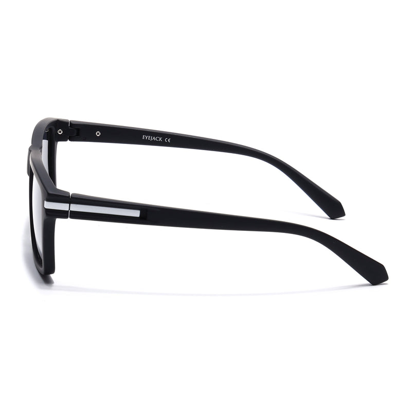Eyejack Black & White Square Polarized Sunglasses for Men & Women (1903PCL2064)