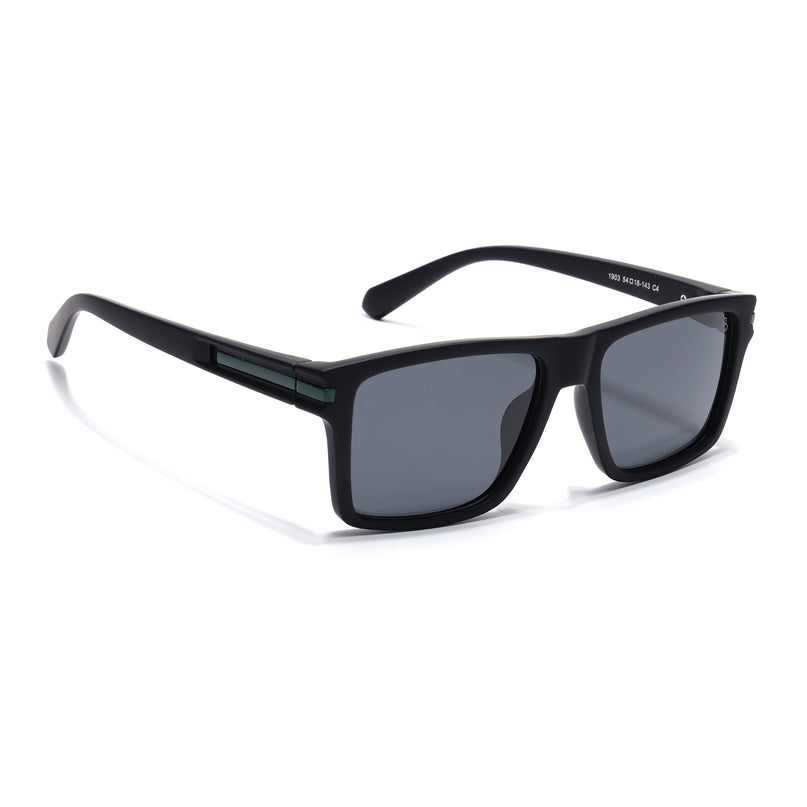 Eyejack Black & Green Square Polarized Sunglasses for Men & Women (1903PCL2065)