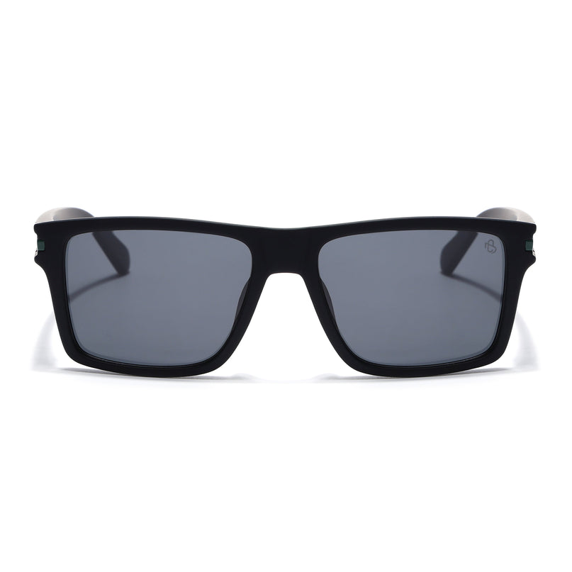Eyejack Black & Green Square Polarized Sunglasses for Men & Women (1903PCL2065)
