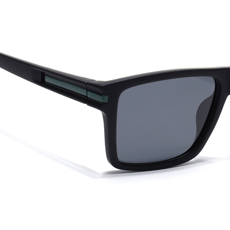 Eyejack Black & Green Square Polarized Sunglasses for Men & Women (1903PCL2065)