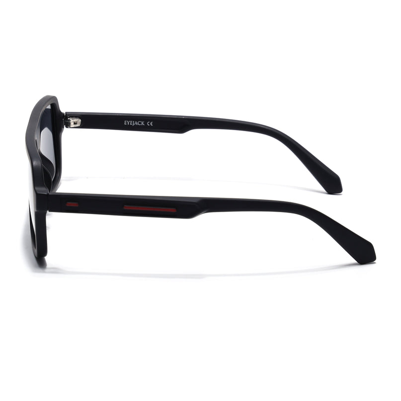 Eyejack Black Wayfarer Polarized Sunglasses for Men & Women (1904PCL2066)