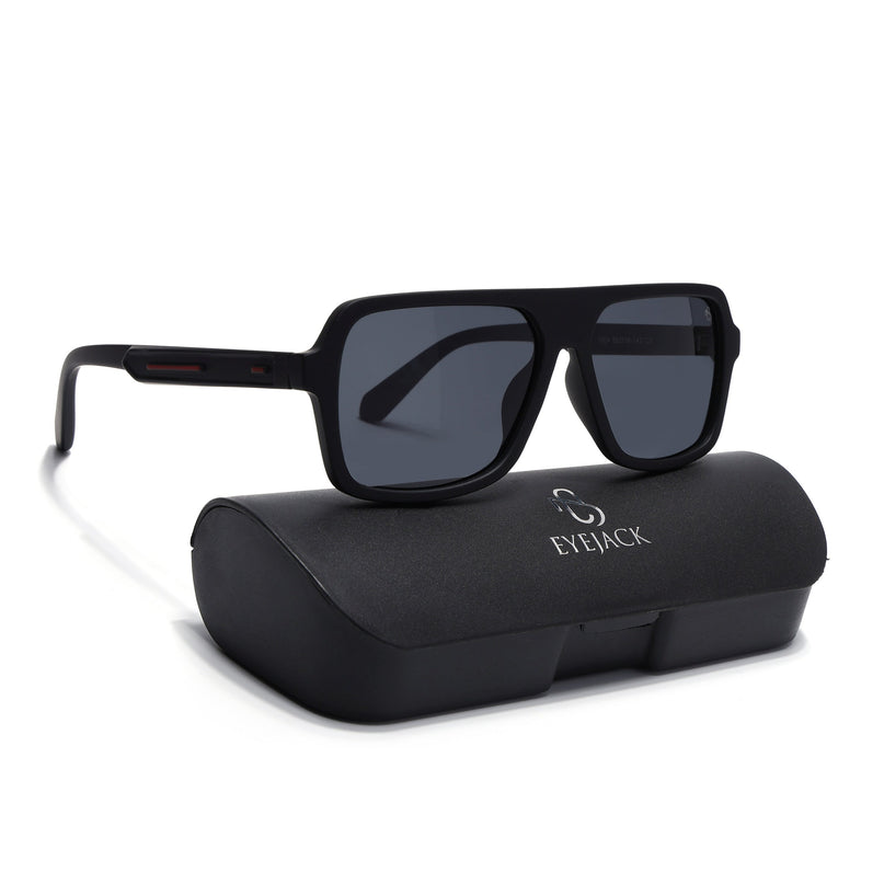 Eyejack Black Wayfarer Polarized Sunglasses for Men & Women (1904PCL2066)