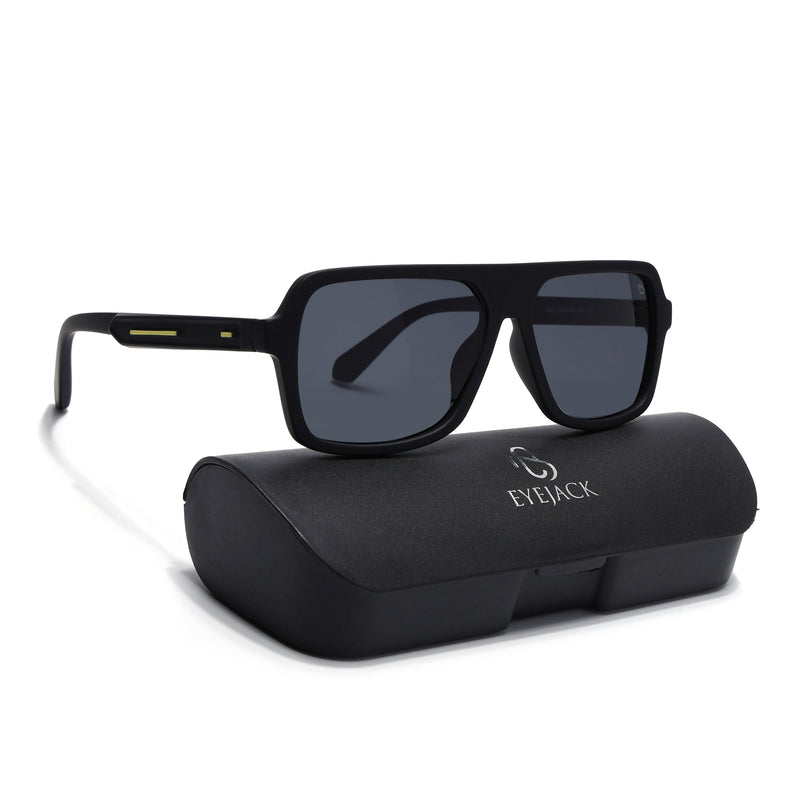Eyejack Black Wayfarer Polarized Sunglasses for Men & Women (1904PCL2067)