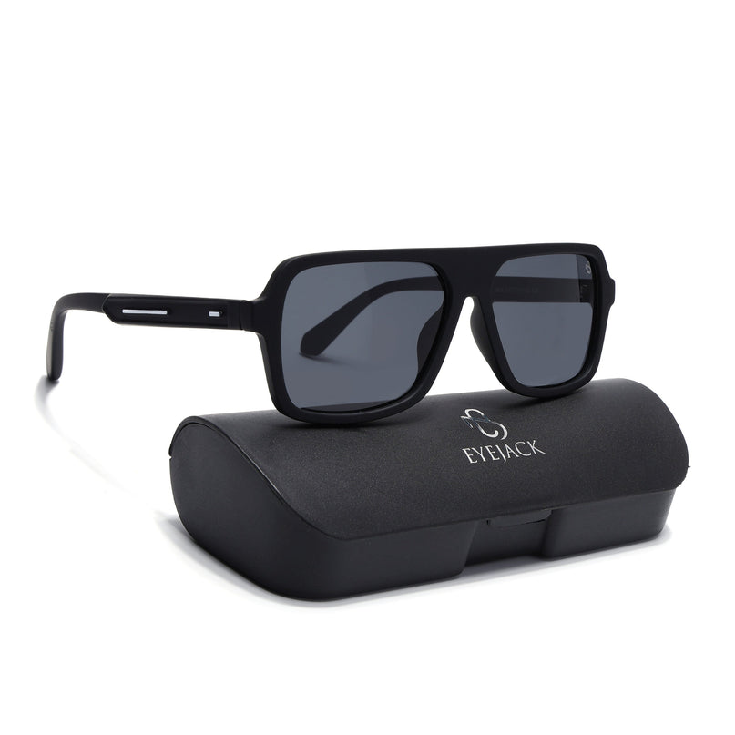 Eyejack Black Wayfarer Polarized Sunglasses for Men & Women (1904PCL2069)