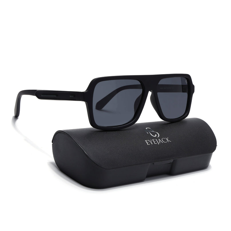 Eyejack Black Wayfarer Polarized Sunglasses for Men & Women (1904PCL2070)