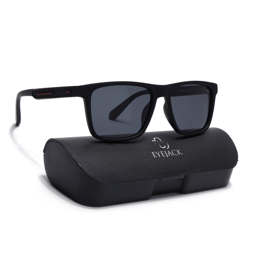 Eyejack Black Square Polarized Sunglasses for Men & Women (1905PCL2071)