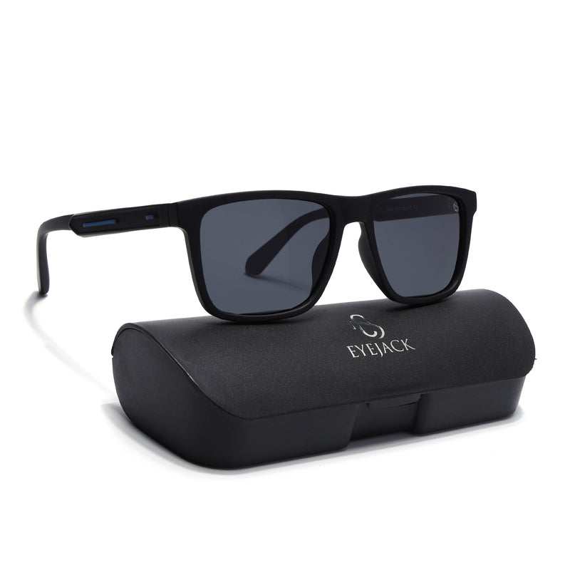 Eyejack Black Square Polarized Sunglasses for Men & Women (1905PCL2073)