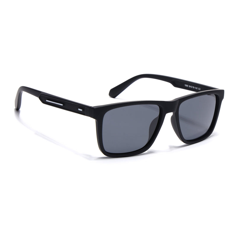 Eyejack Black Square Polarized Sunglasses for Men & Women (1905PCL2074)