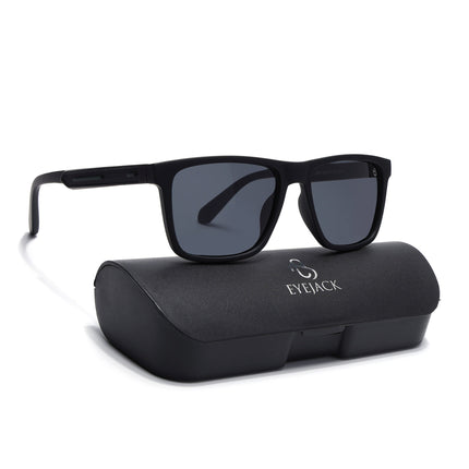 Eyejack Black Square Polarized Sunglasses for Men & Women (1905PCL2075)