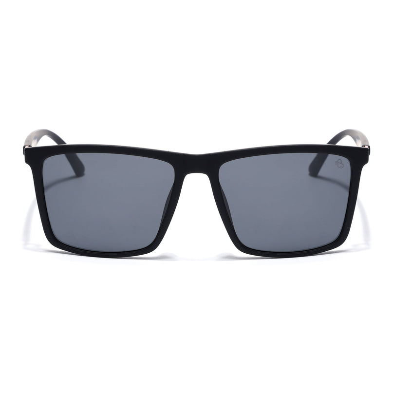 Eyejack Black Square Polarized Sunglasses for Men & Women (1906PCL2076)