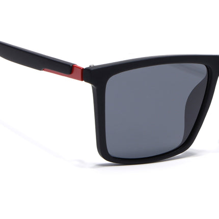 Eyejack Black Square Polarized Sunglasses for Men & Women (1906PCL2076)