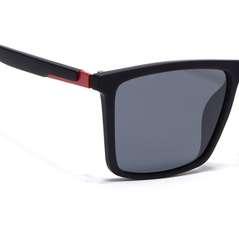 Eyejack Black Square Polarized Sunglasses for Men & Women (1906PCL2076)