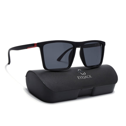 Eyejack Black Square Polarized Sunglasses for Men & Women (1906PCL2076)