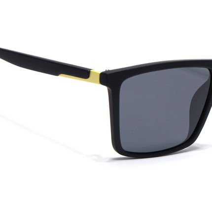 Eyejack Black Square Polarized Sunglasses for Men & Women (1906PCL2077)
