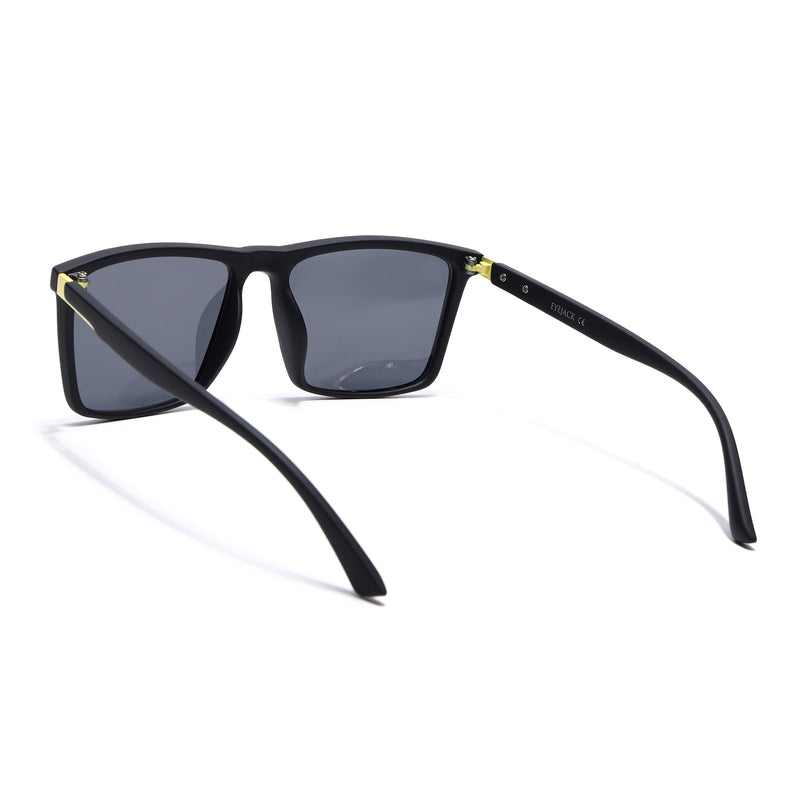 Eyejack Black Square Polarized Sunglasses for Men & Women (1906PCL2077)