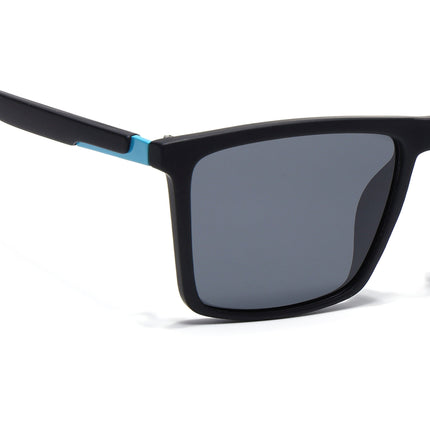 Eyejack Black Square Polarized Sunglasses for Men & Women (1906PCL2078)