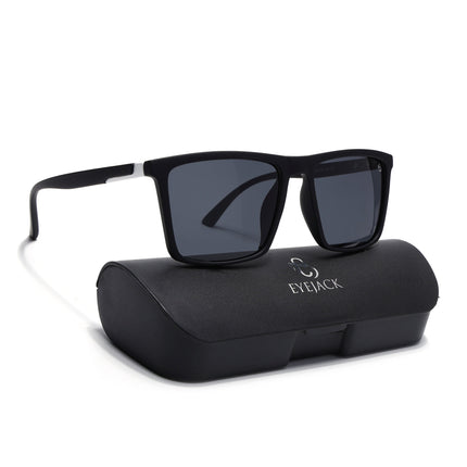 Eyejack Black Square Polarized Sunglasses for Men & Women (1906PCL2079)