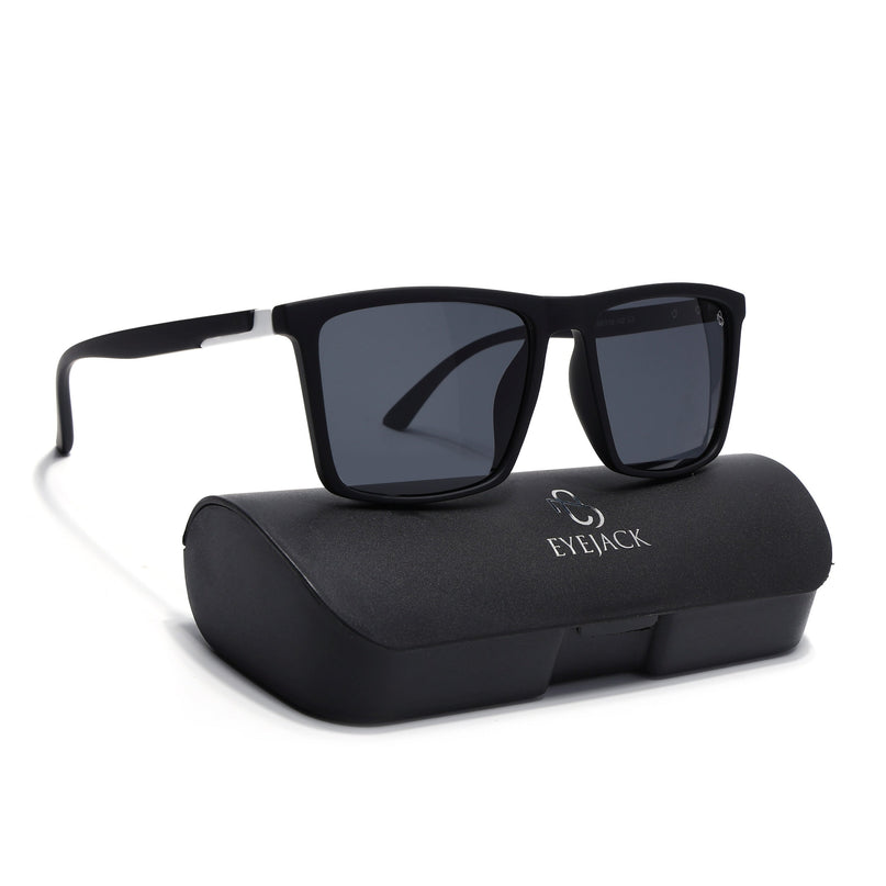 Eyejack Black Square Polarized Sunglasses for Men & Women (1906PCL2079)