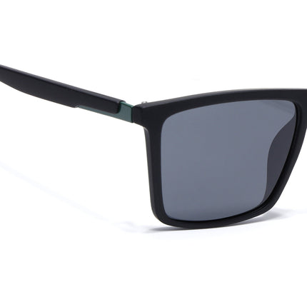 Eyejack Black Square Polarized Sunglasses for Men & Women (1906PCL2080)