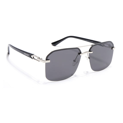 Odyssey | Black & Silver Wayfarer Polarized Sunglasses - PMG4144