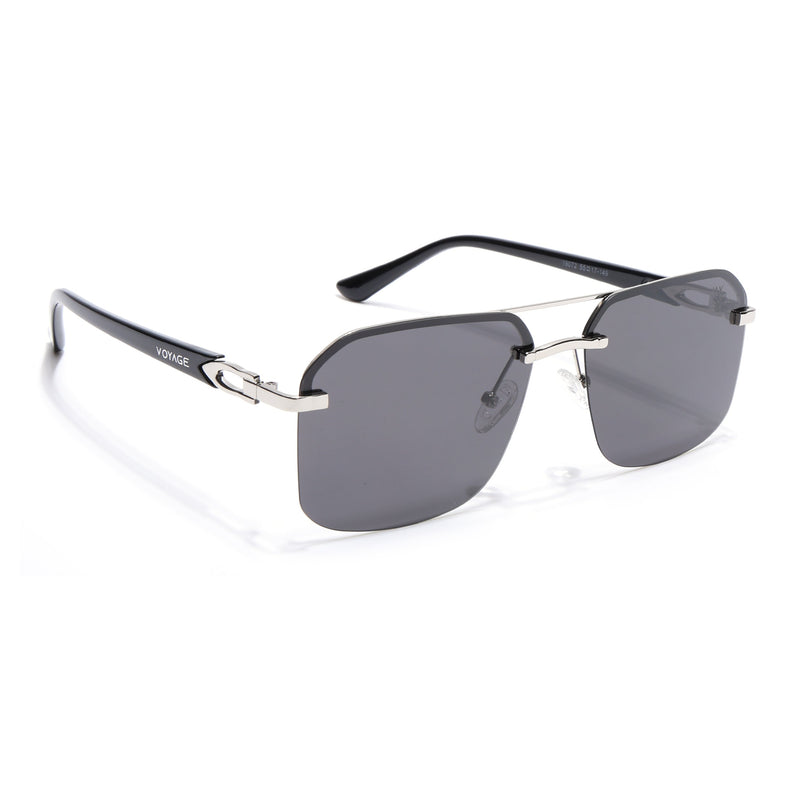 Odyssey | Black & Silver Wayfarer Polarized Sunglasses - PMG4144